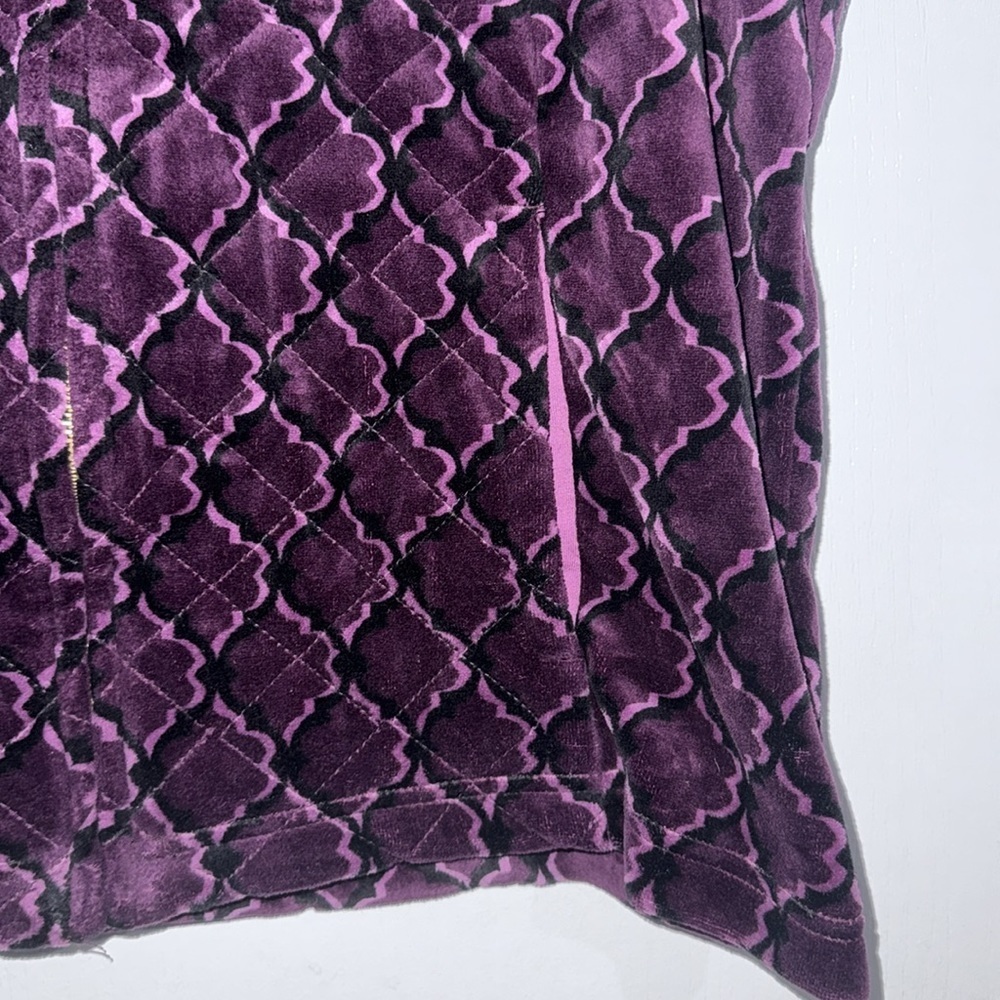 #1281F Women’s Vest CHARTER CLUB size XL purple velour jacket - Picture 3 of 8